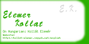 elemer kollat business card
